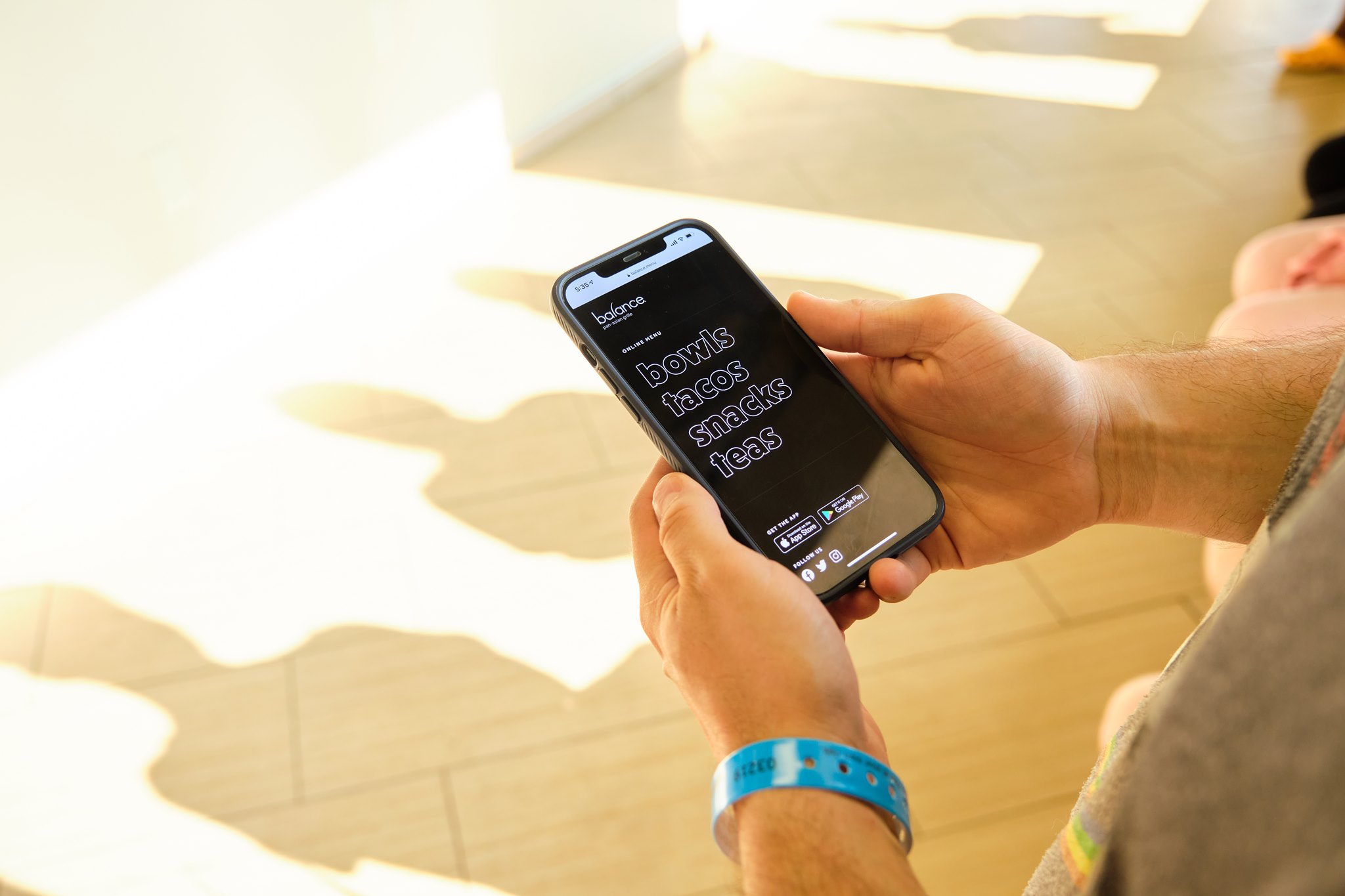 Balance Grille app being used on smartphone